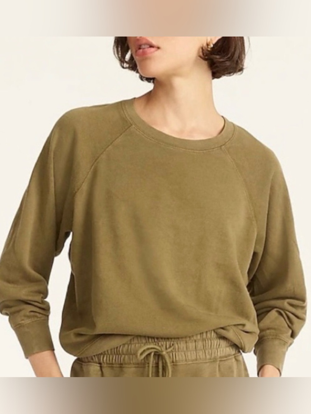 J.Crew Magic Rinse™ Sweatshirt in Frosty Olive | XL | GUC